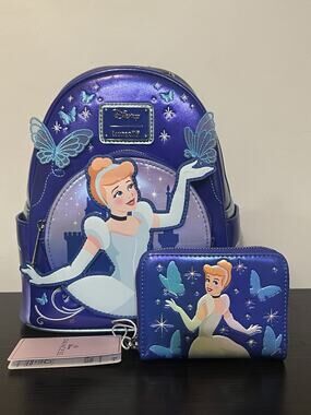 Loungefly Disney Princess Cinderella Butterfly Mini Backpack Wallet